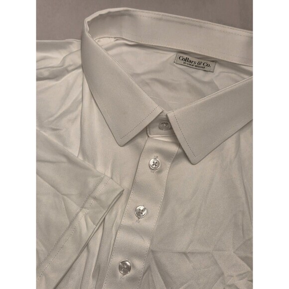 NWOT Collars & Co Mens 3XL Dress Collar Polo Shirt White Stretch Classic/Relaxed - Picture 1 of 6